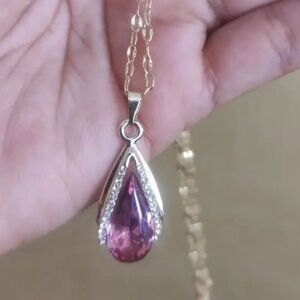 Crystal pendant necklace 15.75 inches